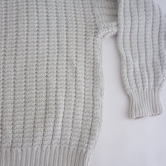 Vintage '90s St John's Bay White Cotton Blend Terry Cloth Knit Crewneck Sweater - Picture 5 of 8